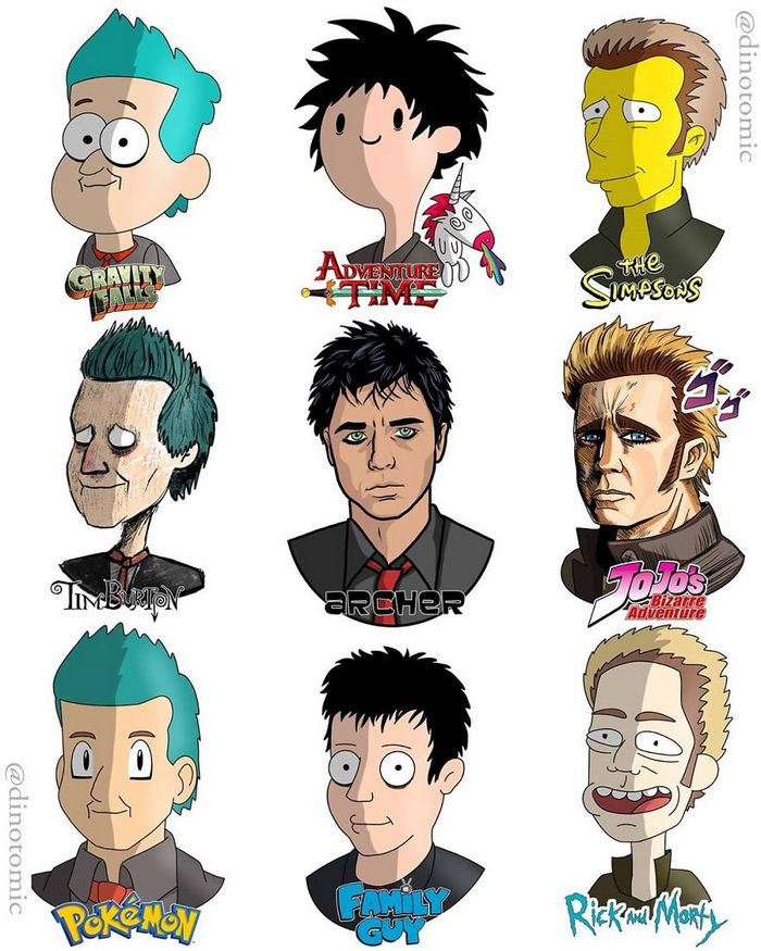 Artista mostra a aparência de vários personagens em diferentes universos de desenhos animados 30