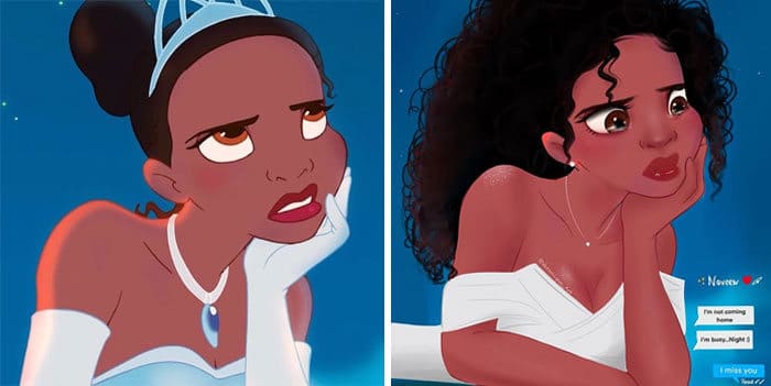 Artista reimagina personagens da Disney como mulheres e homens modernos 4