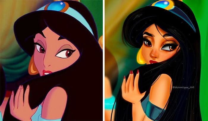 Artista reimagina personagens da Disney como mulheres e homens modernos 6