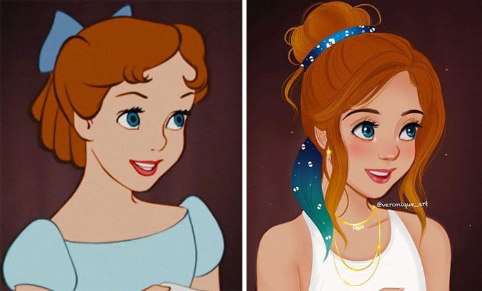 Artista reimagina personagens da Disney como mulheres e homens modernos 8