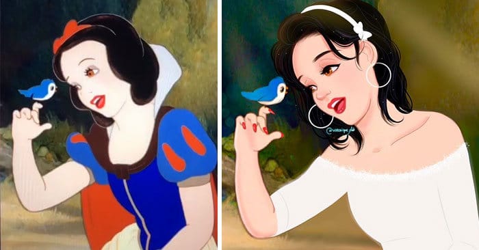 Artista reimagina personagens da Disney como mulheres e homens modernos 21
