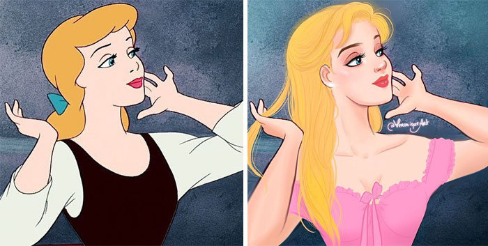 Artista reimagina personagens da Disney como mulheres e homens modernos 24