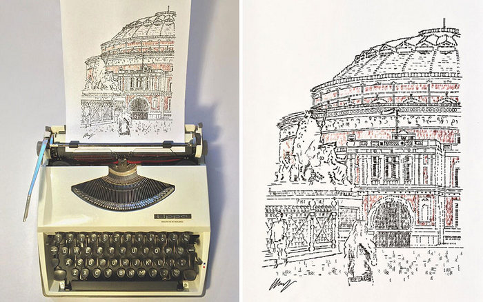 Este artista desenha com uma máquina de escrever 2
