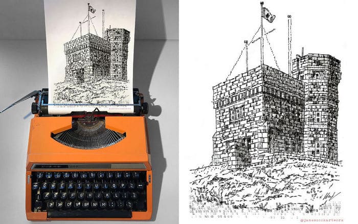 Este artista desenha com uma máquina de escrever 4