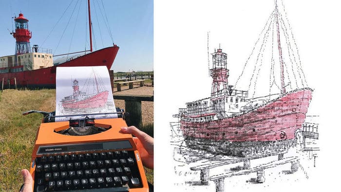 Este artista desenha com uma máquina de escrever 5