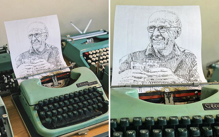 Este artista desenha com uma máquina de escrever 7