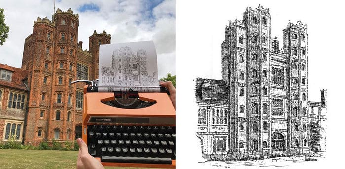 Este artista desenha com uma máquina de escrever 8