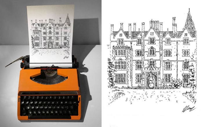 Este artista desenha com uma máquina de escrever 9