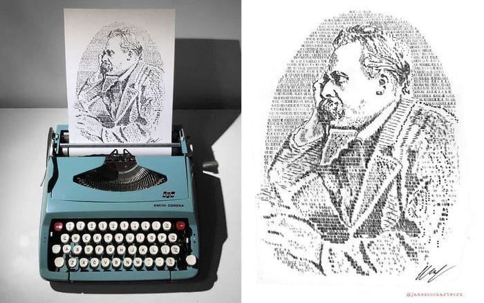 Este artista desenha com uma máquina de escrever 10