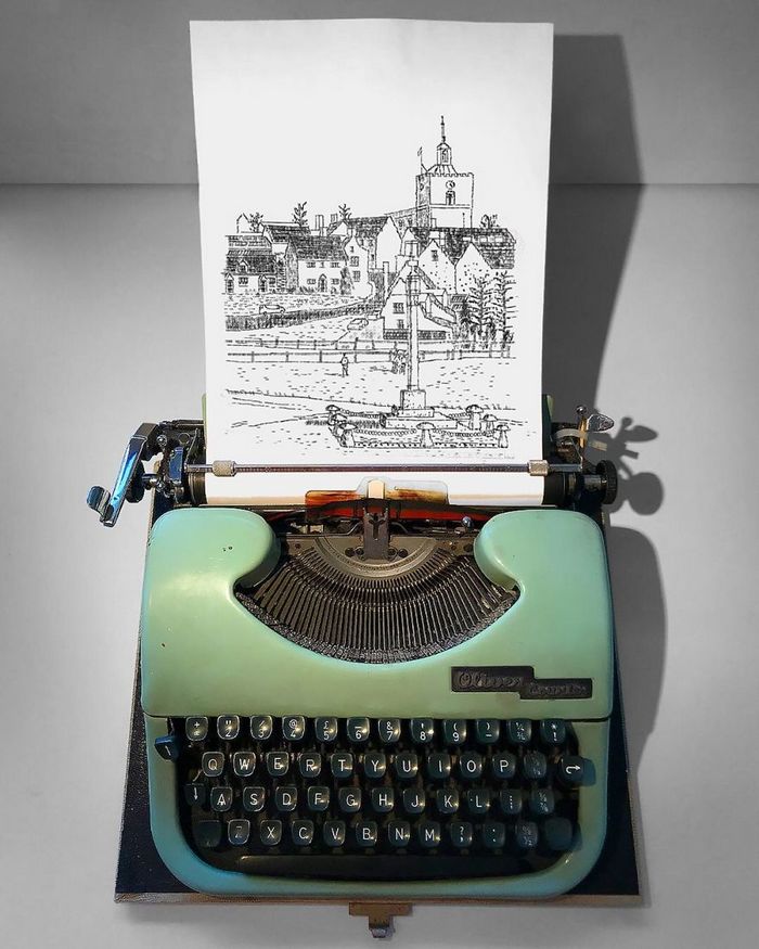 Este artista desenha com uma máquina de escrever 11