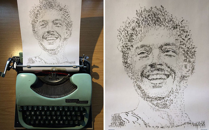 Este artista desenha com uma máquina de escrever 14