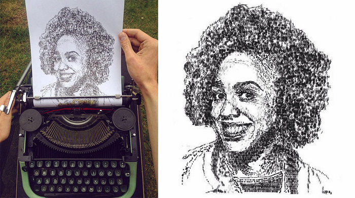 Este artista desenha com uma máquina de escrever 15
