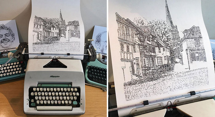 Este artista desenha com uma máquina de escrever 18
