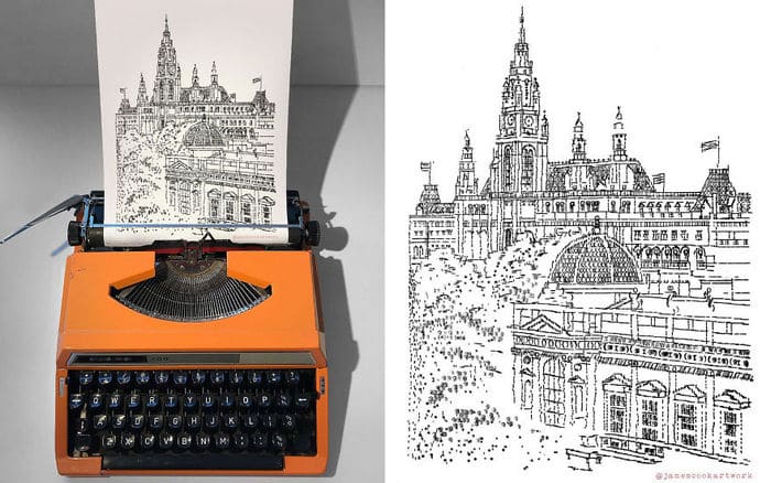 Este artista desenha com uma máquina de escrever 20
