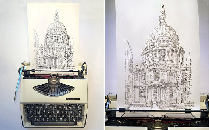 Este artista desenha com uma máquina de escrever 25