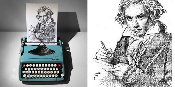 Este artista desenha com uma máquina de escrever 26