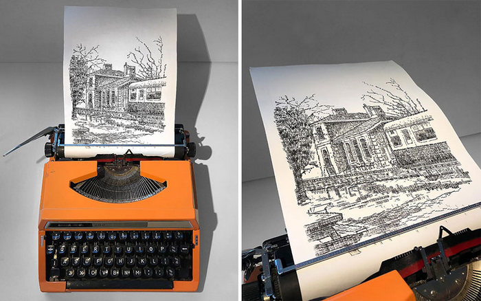 Este artista desenha com uma máquina de escrever 27