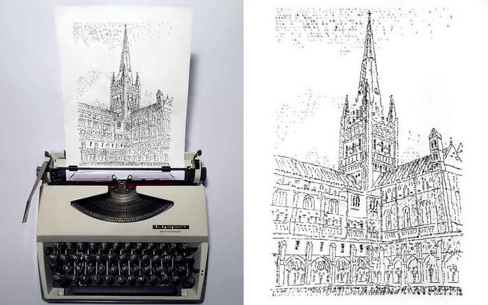 Este artista desenha com uma máquina de escrever 28