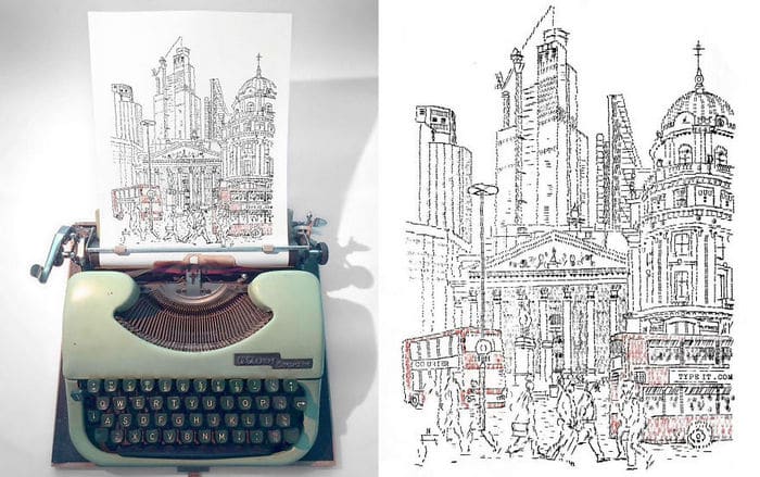 Este artista desenha com uma máquina de escrever 29