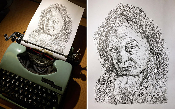 Este artista desenha com uma máquina de escrever 30