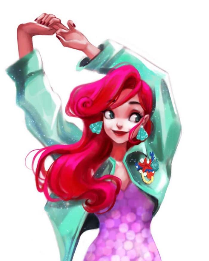 Uma artista cria looks casuais para personagens da Disney 19