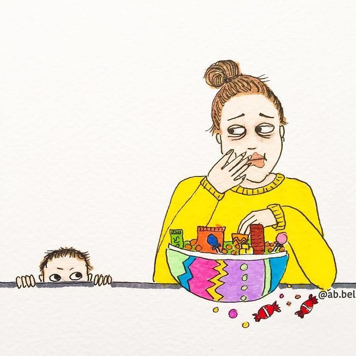 Uma mãe norueguesa mostra sua vida em ilustrações irônicas 19