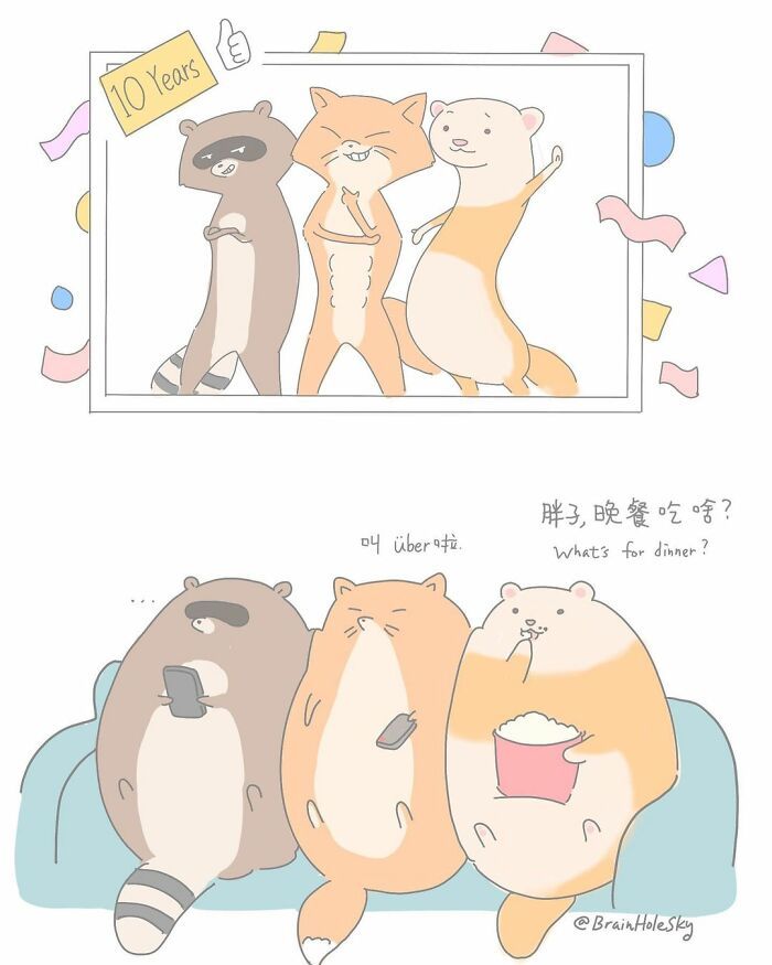 Artista taiwanês ilustra personagens fofinhos em situações engraçadas 37