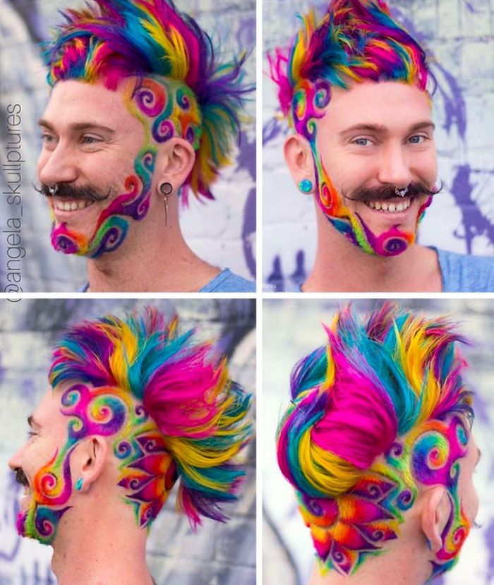 Um cabeleireiro australiano que transforma o cabelo em arco-íris 14