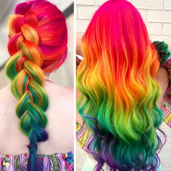 Um cabeleireiro australiano que transforma o cabelo em arco-íris 23