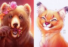 Artista cria ilustrações fofas de animais selvagens e animais de estimação 23
