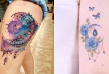 14 ideias de tatuagem de lua em aquarela 48