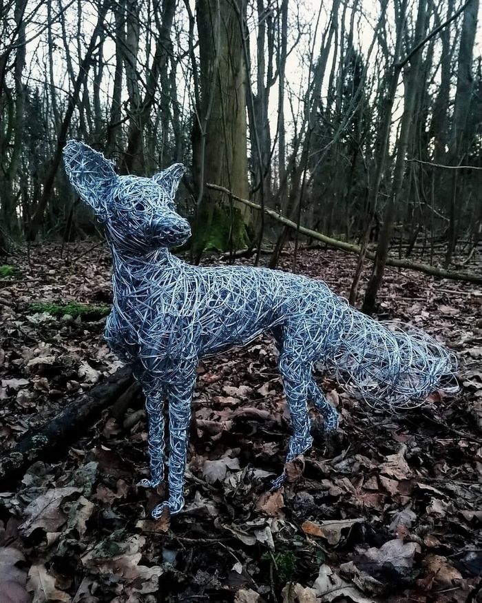 Este artista de Norfolk faz esculturas de animais incríveis com arame 14