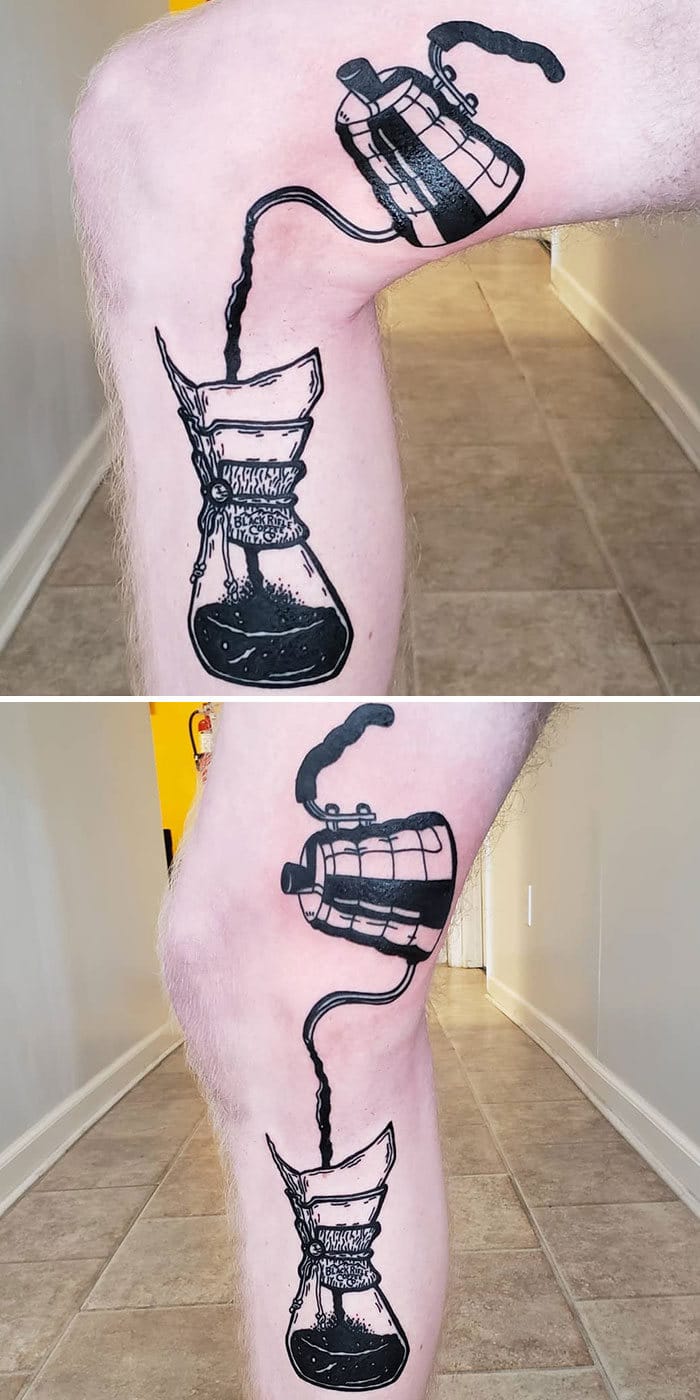 38 tatuagens impressionantes de movimento que se transformam quando as pessoas dobram seus corpos 6