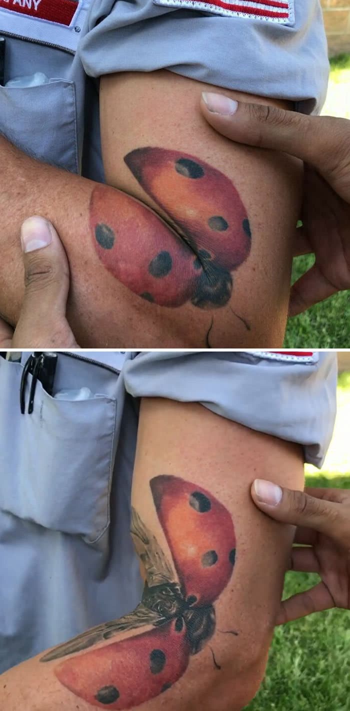 38 tatuagens impressionantes de movimento que se transformam quando as pessoas dobram seus corpos 36