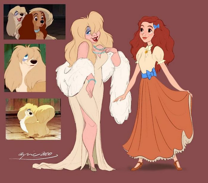 Artista recria personagens da Disney como se fossem humanos e os humanos como animais 15