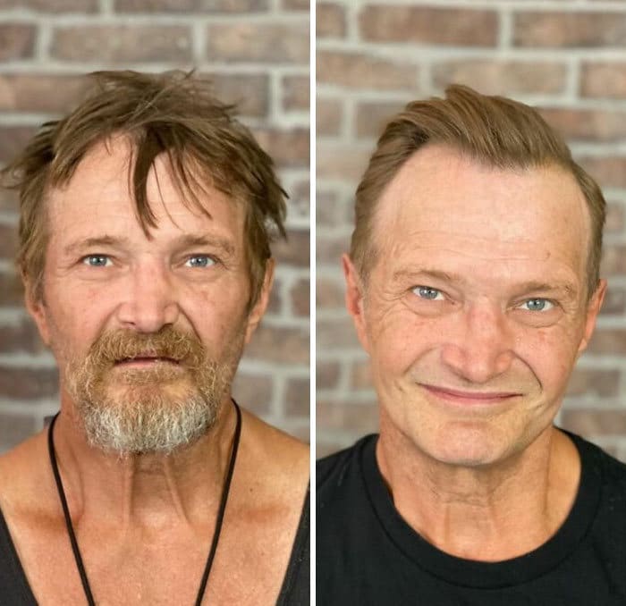 Barbeiro transforma pessoas sem-teto de graça e essas 30 fotos de antes e depois 3