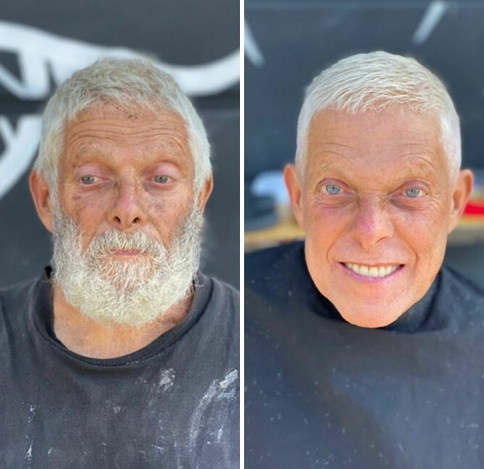Barbeiro transforma pessoas sem-teto de graça e essas 30 fotos de antes e depois 6