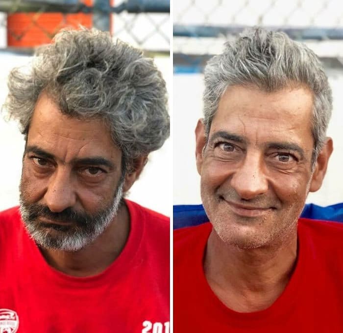 Barbeiro transforma pessoas sem-teto de graça e essas 30 fotos de antes e depois 7