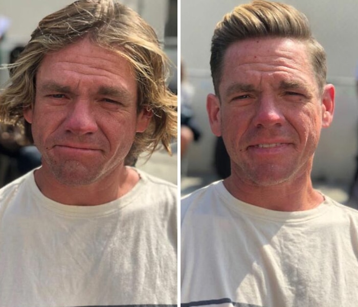 Barbeiro transforma pessoas sem-teto de graça e essas 30 fotos de antes e depois 14