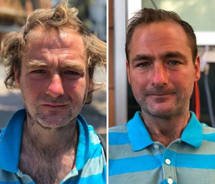 Barbeiro transforma pessoas sem-teto de graça e essas 30 fotos de antes e depois 17