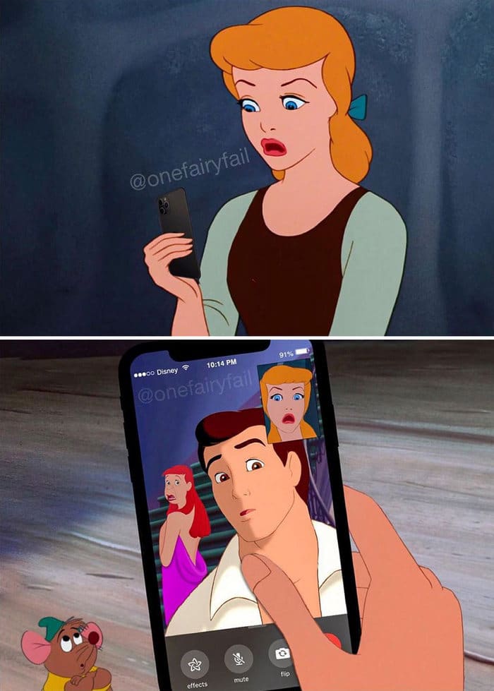 E se os personagens da Disney tivesse celulares e computadores? 4