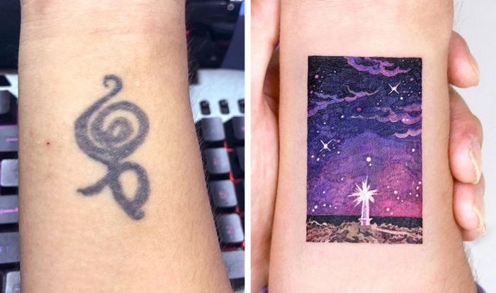 Um artista transforma tatuagens em cenas de outro mundo 12