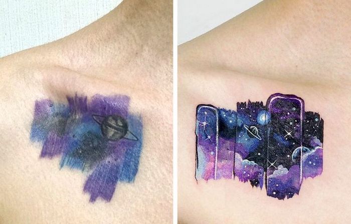Um artista transforma tatuagens em cenas de outro mundo 16