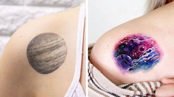 Um artista transforma tatuagens em cenas de outro mundo 21