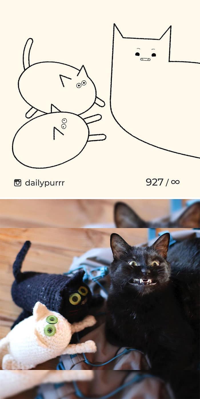 Aqui estão meus 40 novos desenhos de gatos bobos para fazer você rir 21