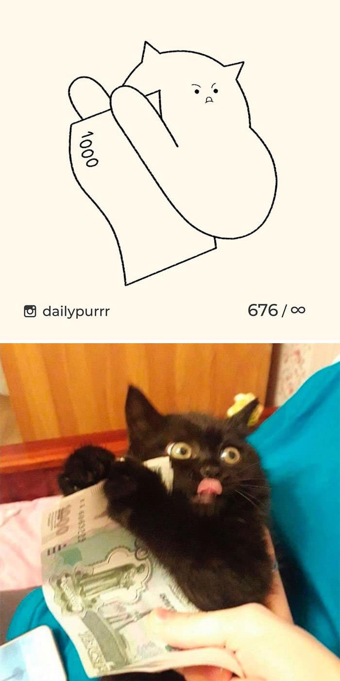 Aqui estão meus 40 novos desenhos de gatos bobos para fazer você rir 36