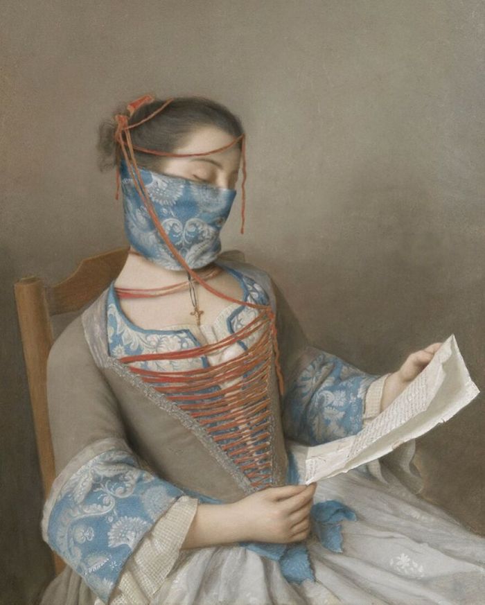 Artista coloca máscaras em pinturas clássicas, e o Instagram está adorando 26