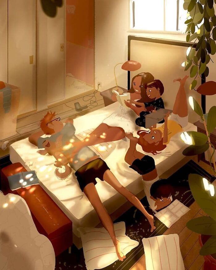 Marido retrata a vida cotidiana com sua esposa e filhos em 54 novas ilustrações comoventes 6