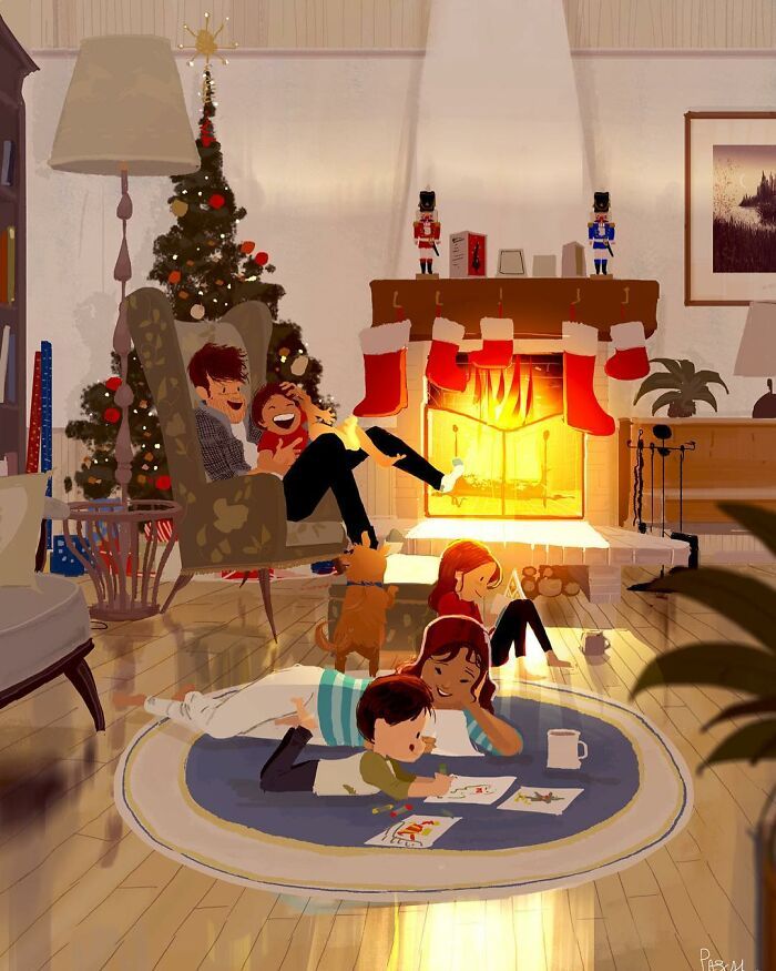 Marido retrata a vida cotidiana com sua esposa e filhos em 54 novas ilustrações comoventes 15