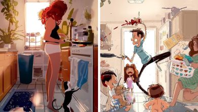 Marido retrata a vida cotidiana com sua esposa e filhos em 54 novas ilustrações comoventes 25